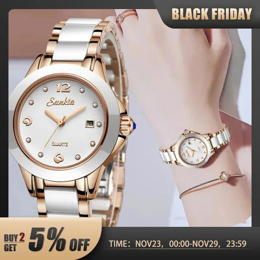 Fashion Women Watch Rose Gold Ladies Bracelet Watches Girl Reloj Mujer 2023 New image 0