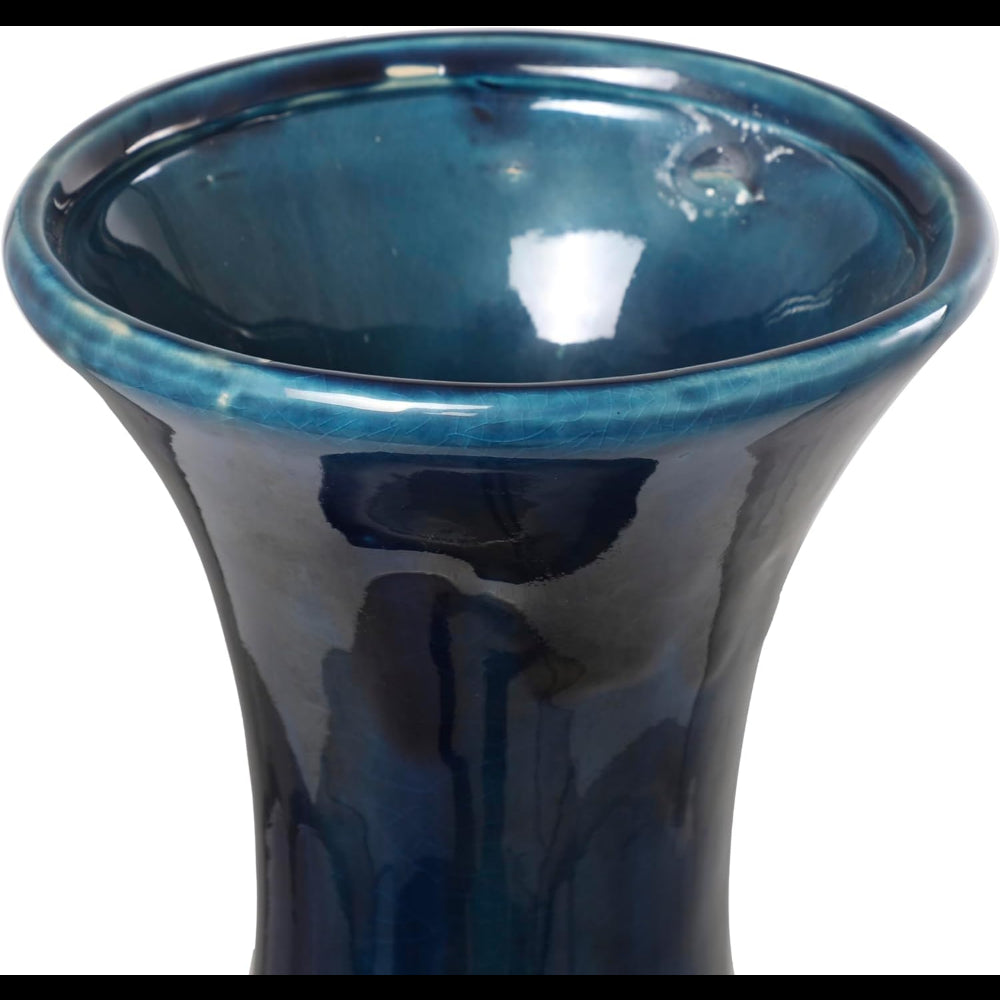 Ceramic Decorative Vase Tall Geometric Floor Centerpiece Vase with Gold Accents image 8