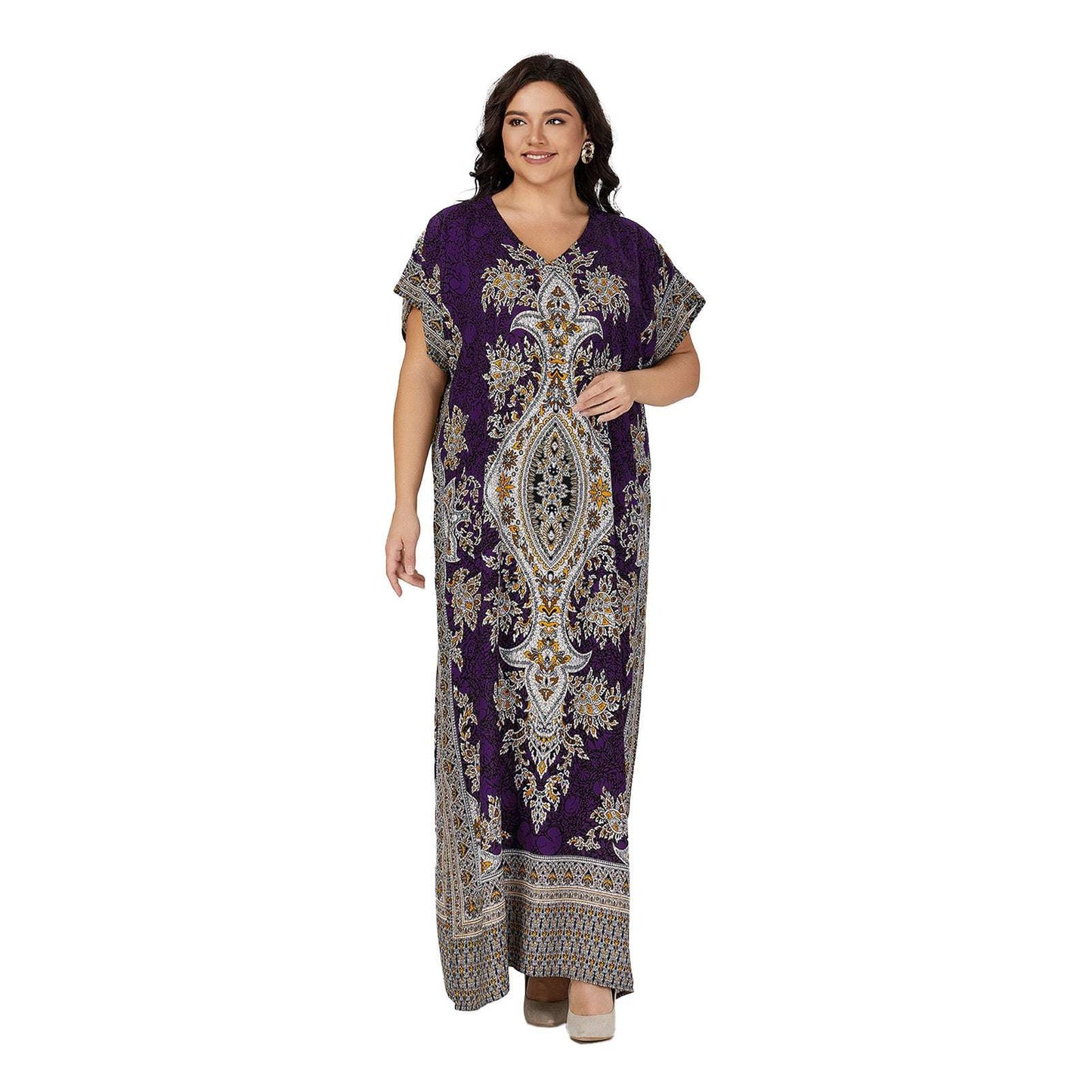 PlusSize Moroccan Traditional Dress Abaya For Women's Kaftan African Beach Dash image 1