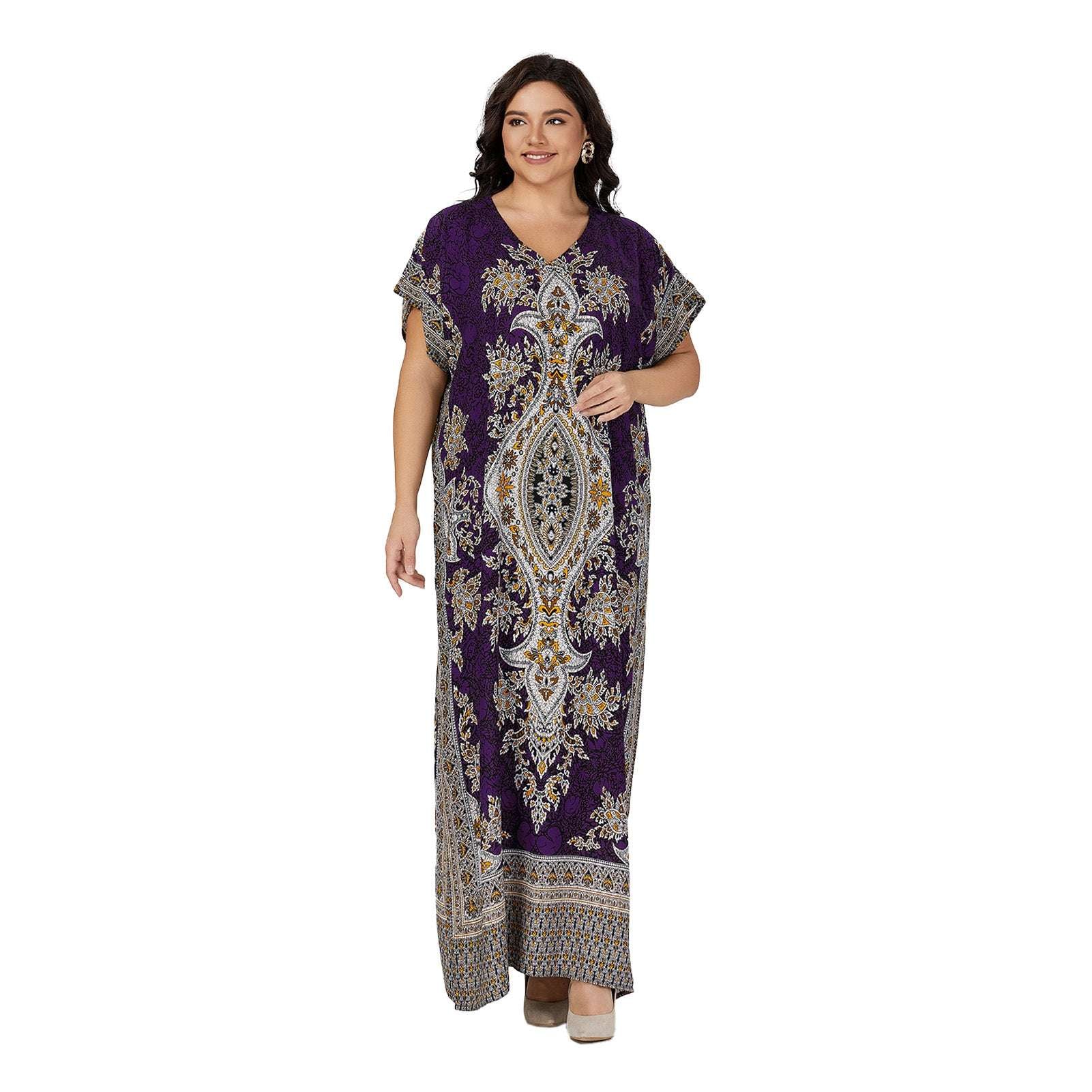 PlusSize Moroccan Traditional Dress Abaya For Women's Kaftan African Beach Dash image 1