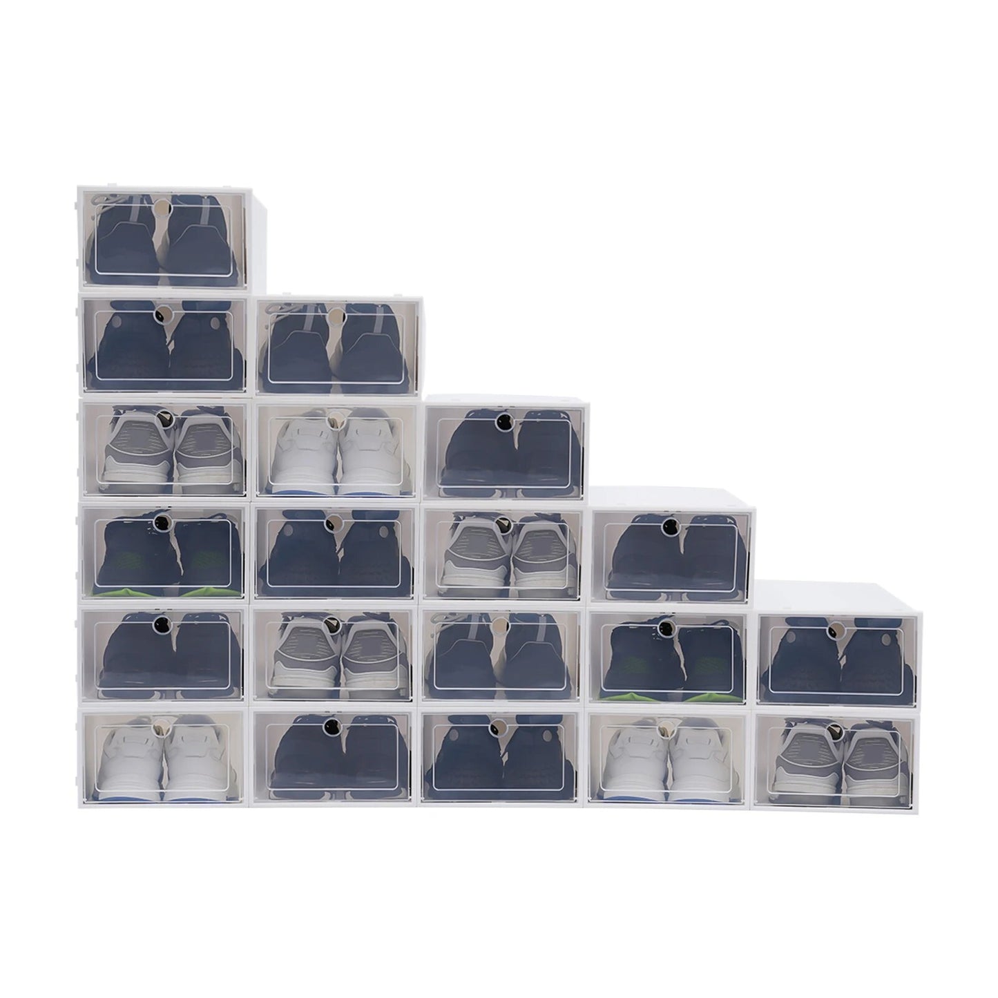 20pcs/24pcs Shoe Rack Shoes Storage Organizer System Transparent Shoe Cabinet S image 1