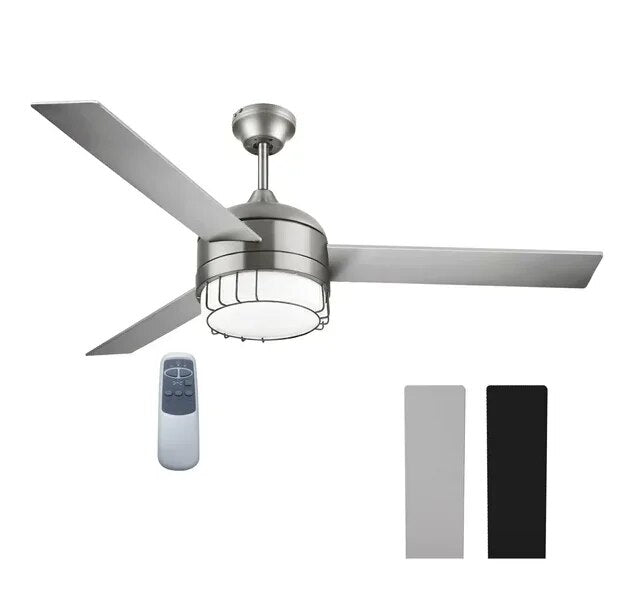 LED Ceiling Fan in Brushed Nickel, 52-Inch image 2