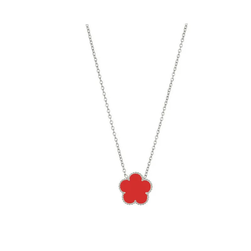 14K Gold Plated Five-leaf Clover Link Bracelets White Black Blue Gold Red Green image 3