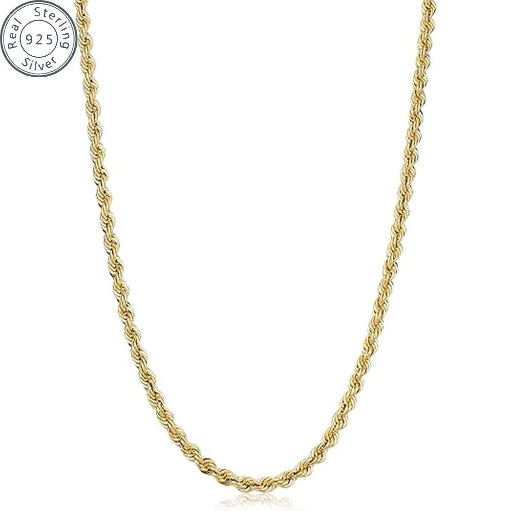 2 3 5mm Gold Rope Chain for Men & Women 18k Real Gold Plated Diamond Cut Gold N image 5
