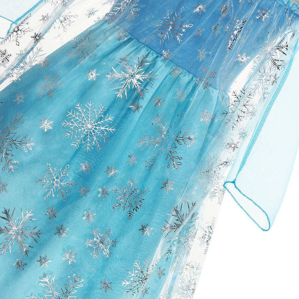 Girls Snow Queen Elsa Kids Costumes For Girl 2024 Carnival Party Prom Gown Robe image 12