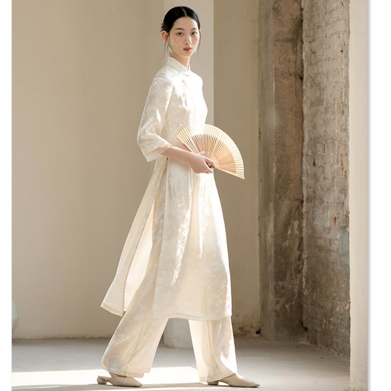 Traditional Vietnam Woman Retro Ao Dai Elegant Chinese Style Cheongsam Vintage  image 0