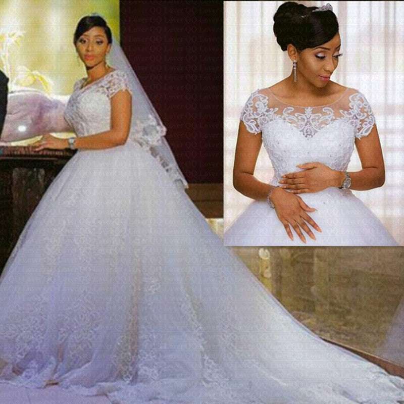 Vestido De Noiva Vintage Lace Appliques Ball Gown African Wedding Dresses 2023 image 1