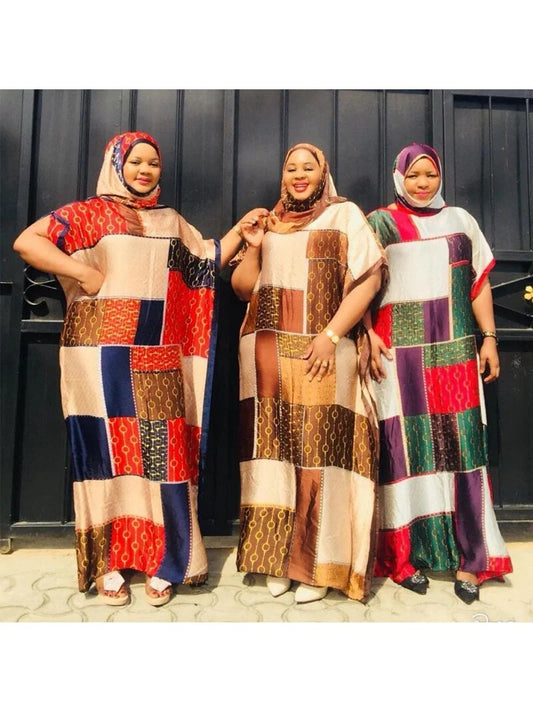 Free Size New  Chiffon Super African  Dashiki Traditional Party Dress with Scar image 0
