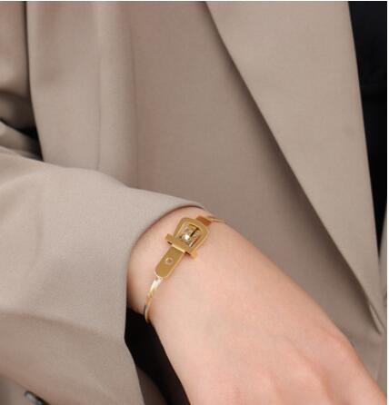 Titanium With 18 K Gold Snake Chain Knot Necklaces Women Jewelry Punk Designer image 3