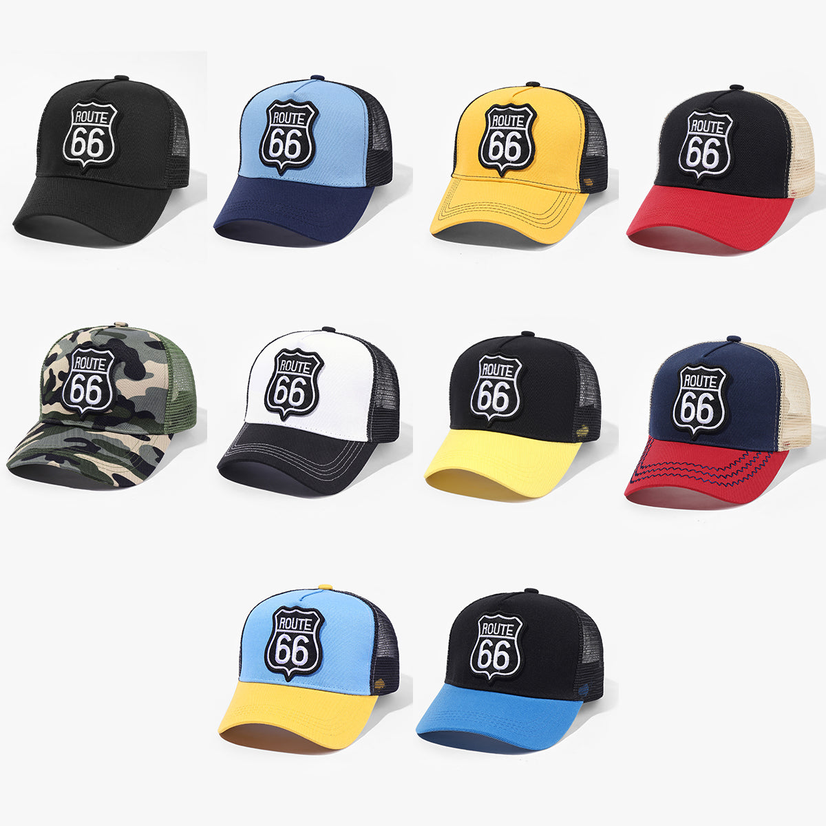 ROUTE 66 Baseball Cap Spring Autumn  Mesh Snapbac Hat For Women Men Trucker Hat image 12