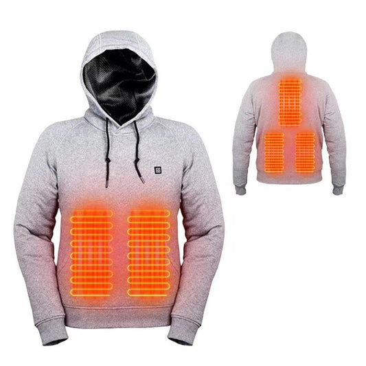 Men Women USB Heating Hoodies Soft USB Rechargeable Long Sleeve Streetwear Loos image 0