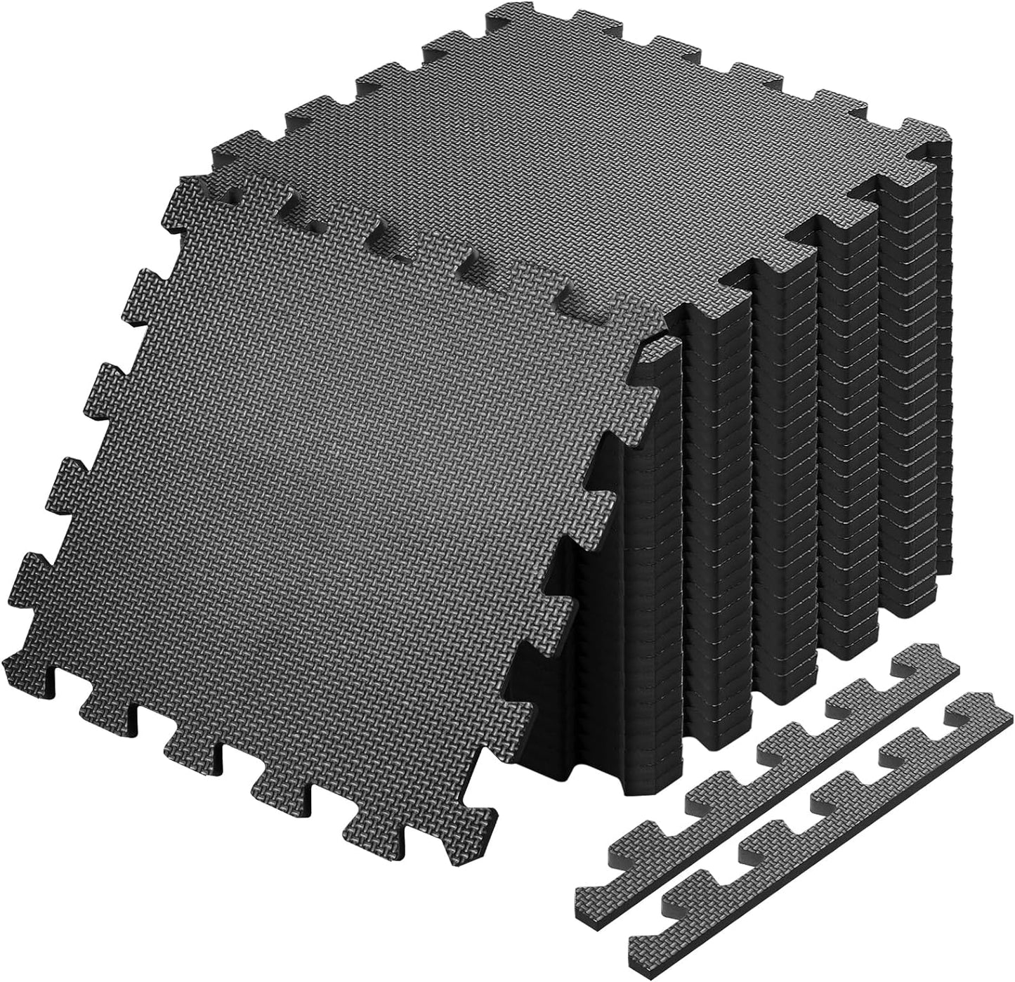 0.9cm EVA Soft Non-Toxic Waterproof Foam Mat Black Puzzle Play Floor Mats for K image 0