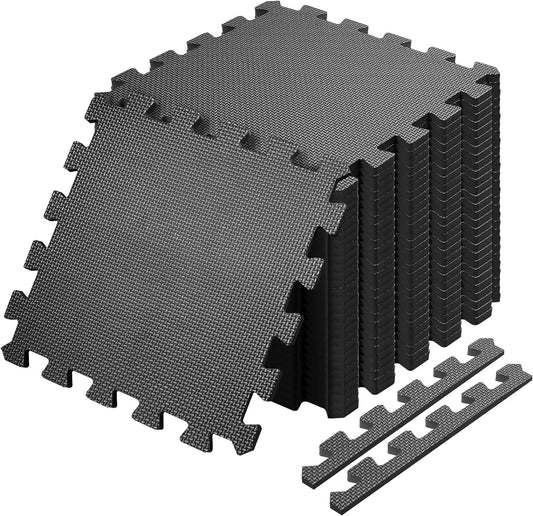 0.9cm EVA Soft Non-Toxic Waterproof Foam Mat Black Puzzle Play Floor Mats for K image 0