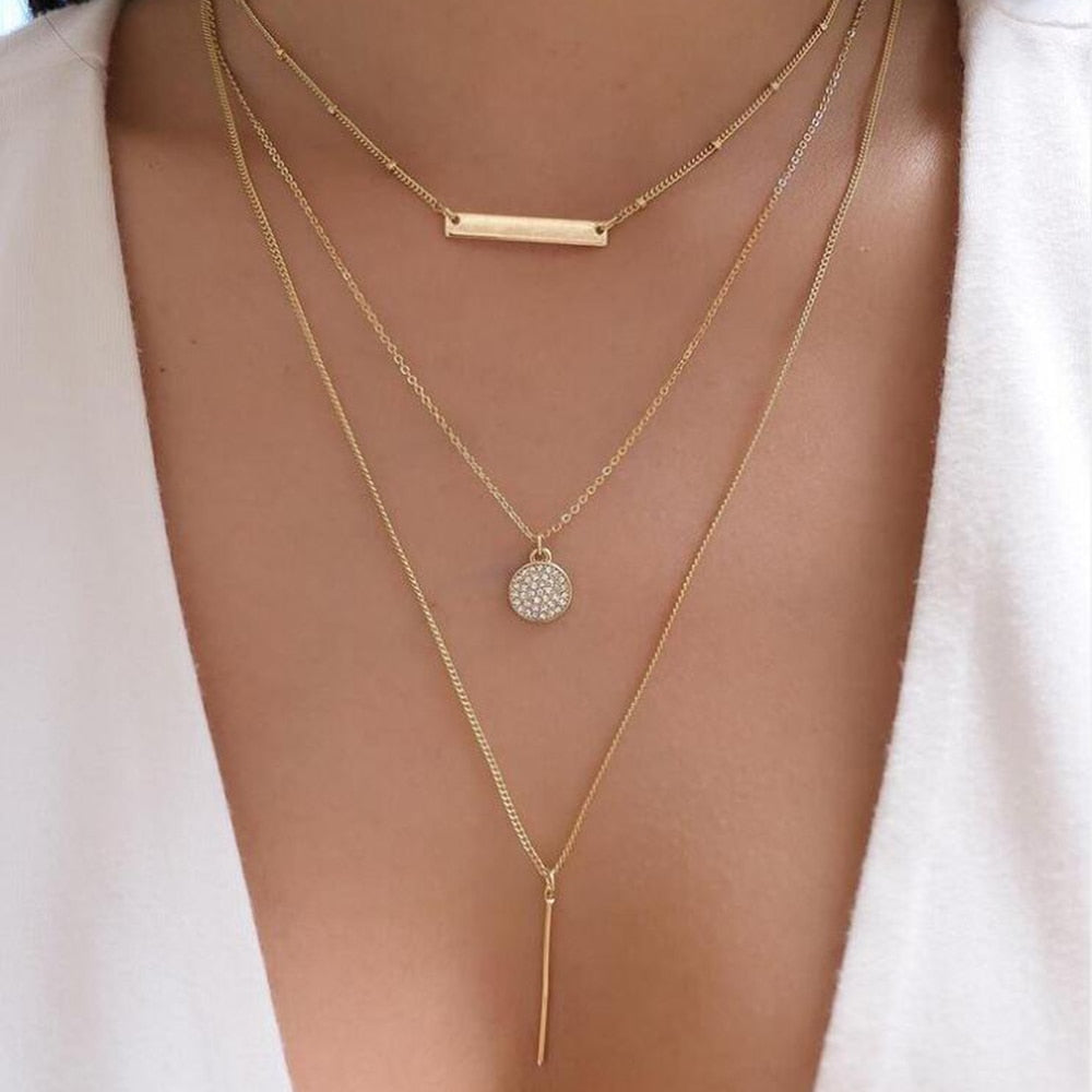 bls-miracle Bohemia Gold Color Multiple Styles Necklace For Women Trendy Multi- image 26