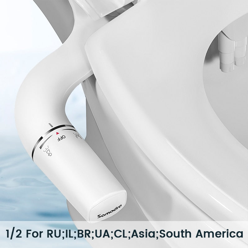 SAMODRA Bidet Attachment Ultra-Slim Toilet Seat Attachment Dual Nozzle Bidet Ad image 4