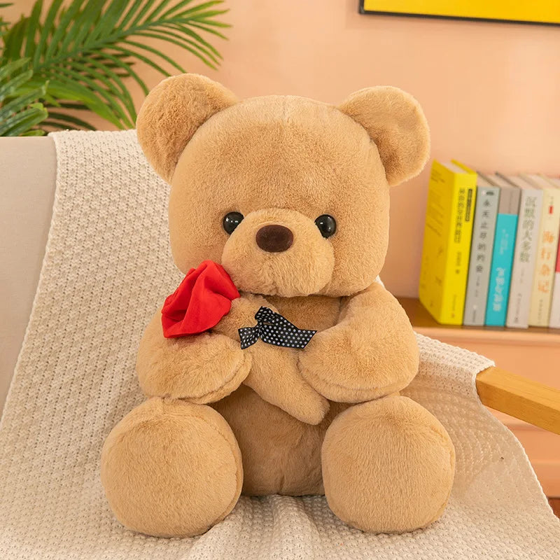 Valentine's Day roses teddy bear animal plush toys for girls teddy bear dolls image 1