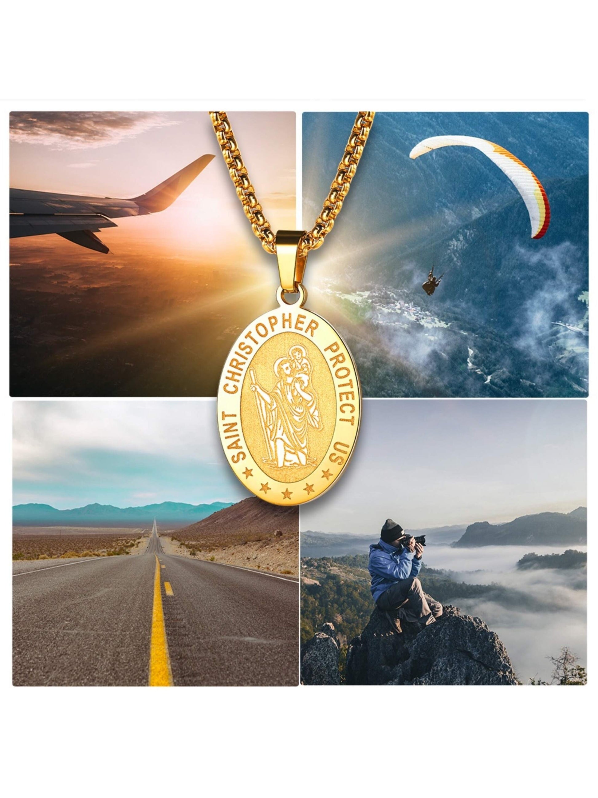 FaithHeart Saint Christopher Necklace for Men Women Stainless Steel/Gold/Black  image 9