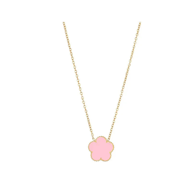 14K Gold Plated Five-leaf Clover Link Bracelets White Black Blue Gold Red Green image 6
