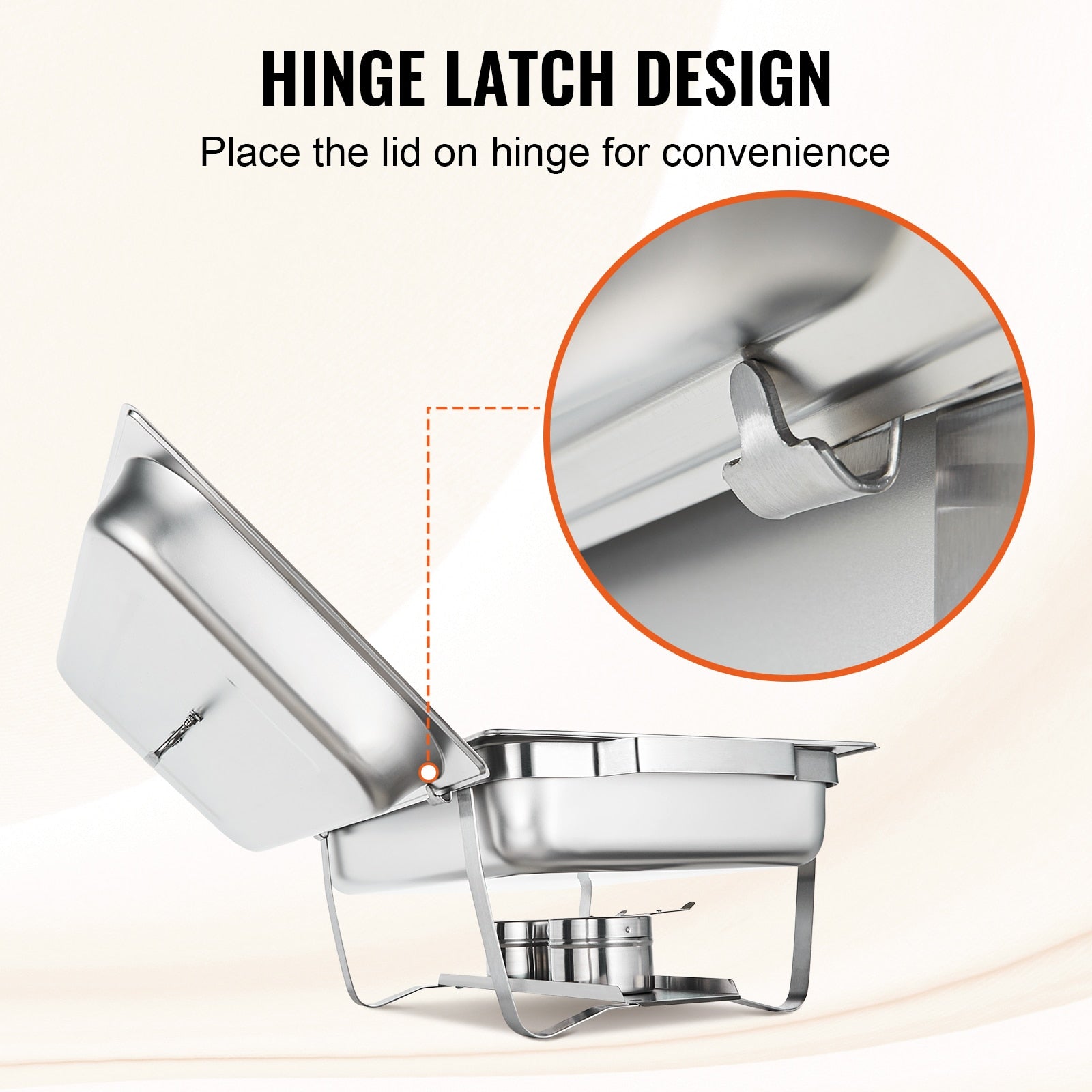 VEVOR 8QT Rectangle Chafing Dish 2/4/6 Packs w/ Full Size Pans Buffet Catering image 6