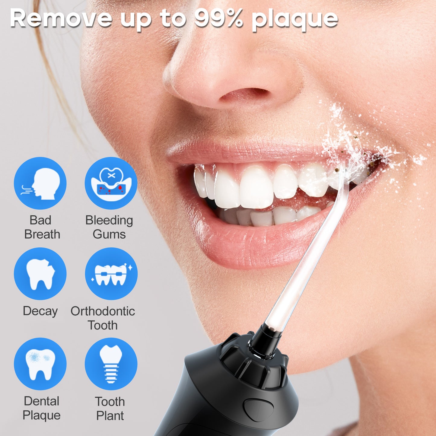 SEAGO New Oral Dental Irrigator Portable Water Flosser USB Rechargeable 3 Modes image 5