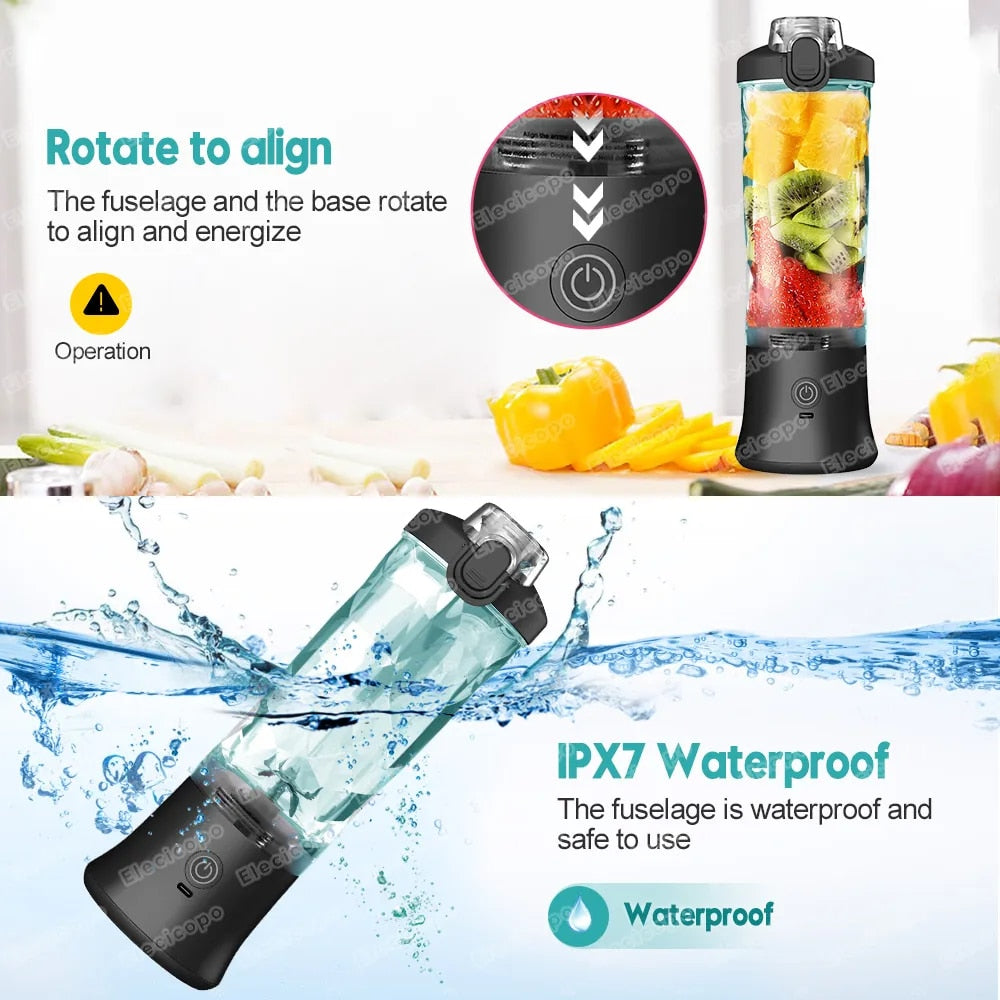 Elecicopo 240W Portable smoothie blender usb rechargeable mini mixer juicer cup image 11