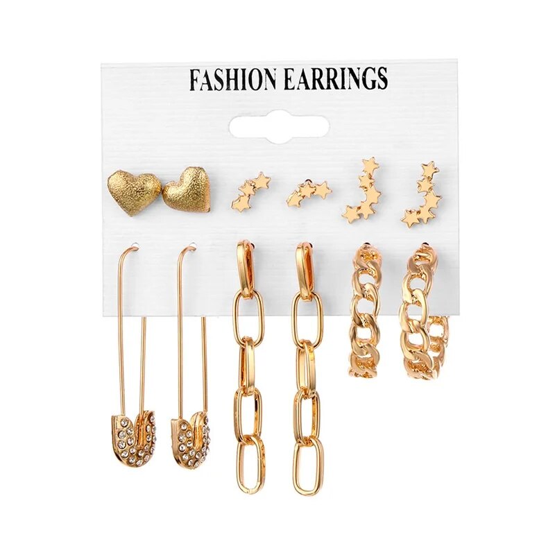 FNIO Statement Gold Color Big Bamboo Circle Hoop Earrings For Women Hip Hop Ear image 20