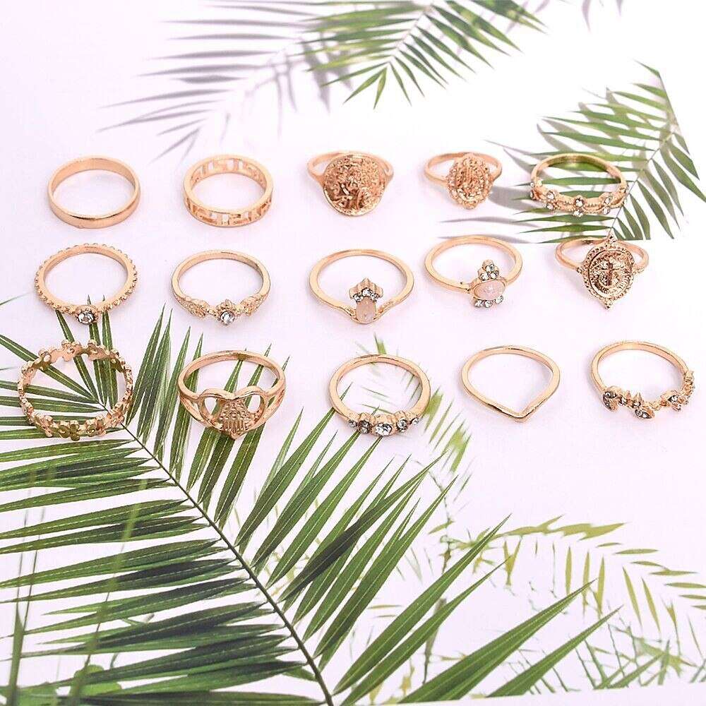 15 Retro Lady Jewelry Retro Gold-color Coins Cross Love Ring Europe And America image 4