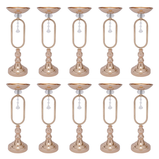 10 Pcs Gold Metal Trumpet Vases 17.5'' Tall Vase Wedding Centerpieces for Table image 0