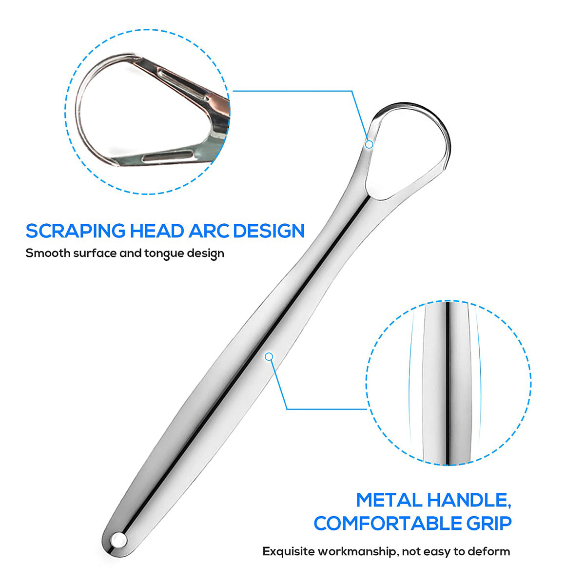Premium 1pcs/3pcs Metal Tongue Scraper Cleaner for Adults & Kids, Portable Stai image 7