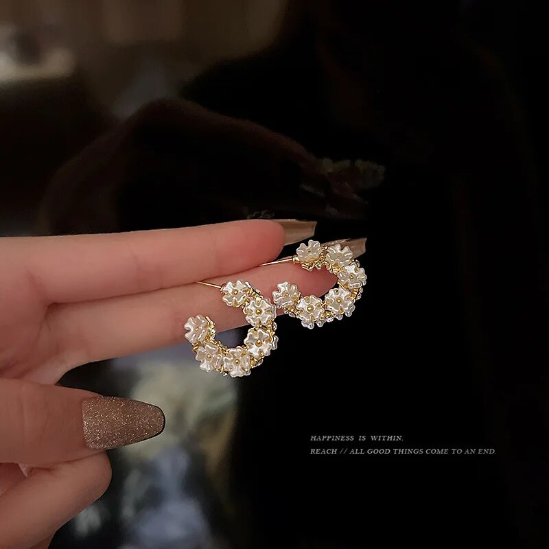 Zircon Wheat Tassel Pendant Gold Color U-shaped Earrings for Women 2023 New Fas image 18