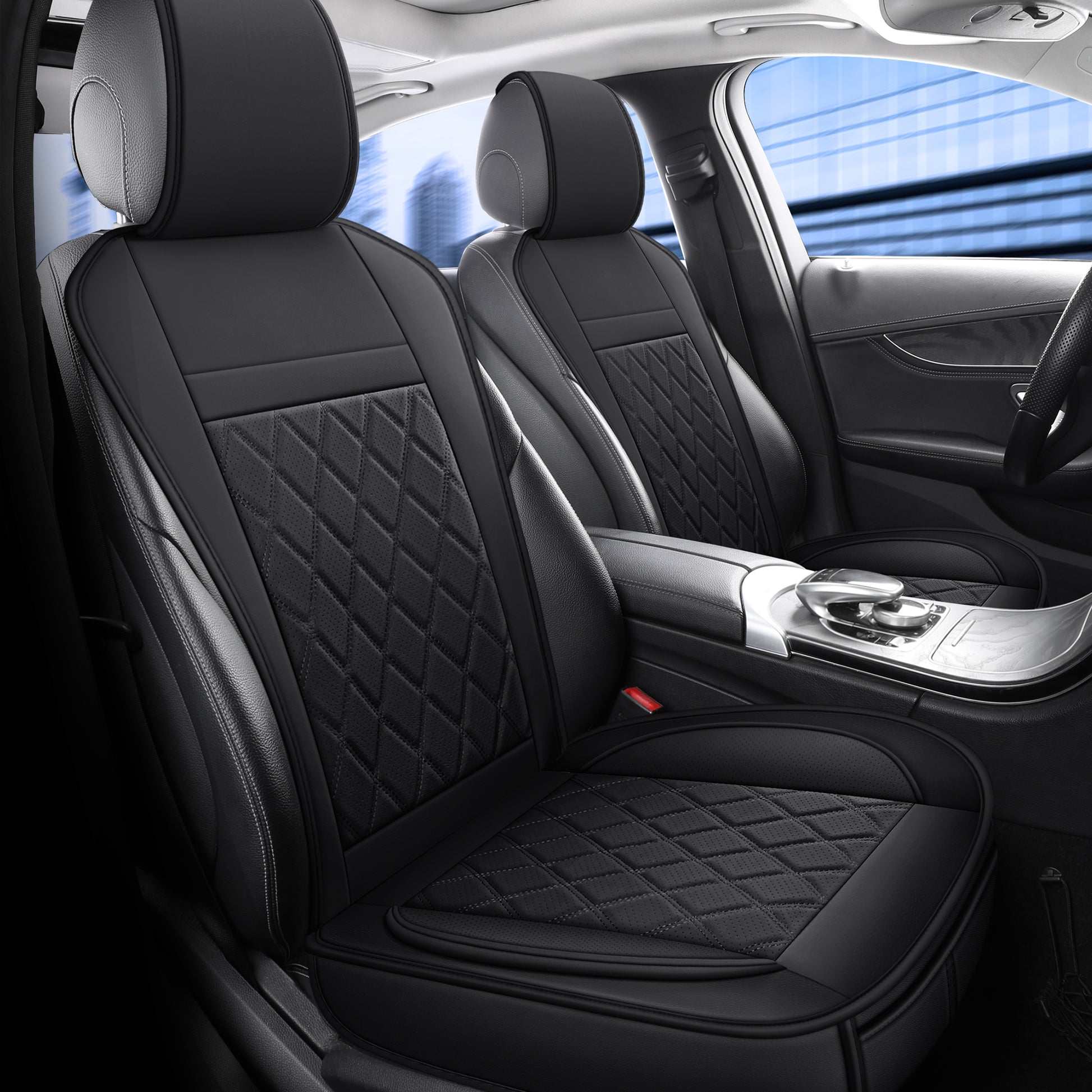 Car Seat Cover, Automotive Seat Covers & Accessories, Front Seat Covers in Blac image 1