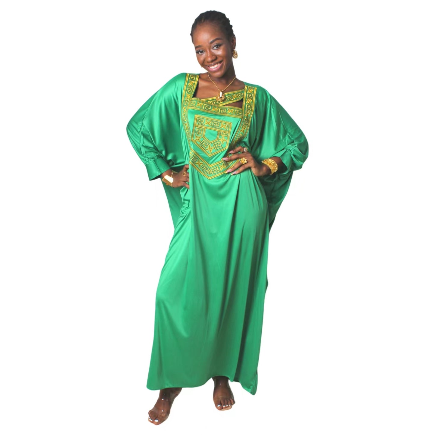 African Dresses For Women Tie Dyed Dashiki Embroidery Design Couple Fashion Ele image 0