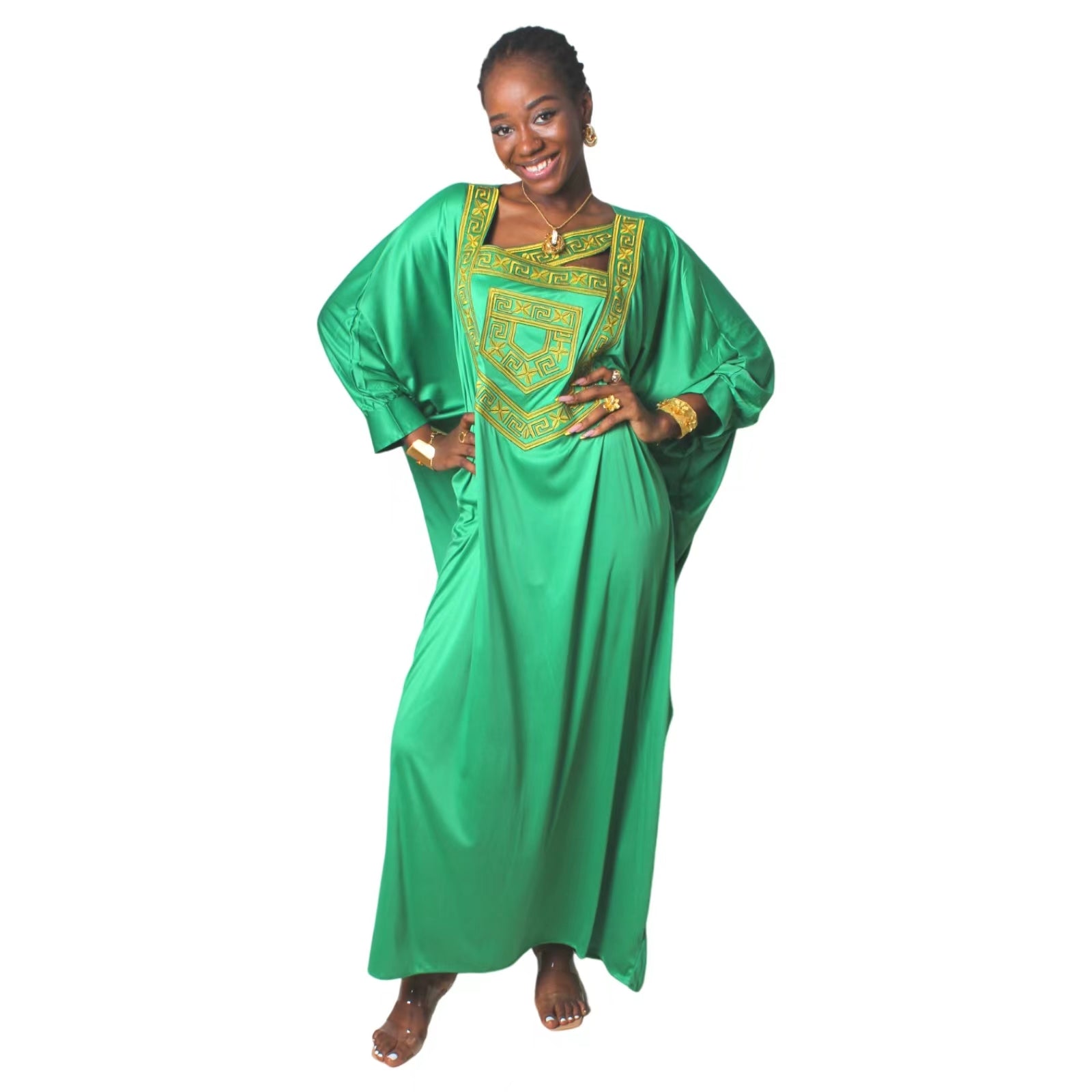 African Dresses For Women Tie Dyed Dashiki Embroidery Design Couple Fashion Ele image 0