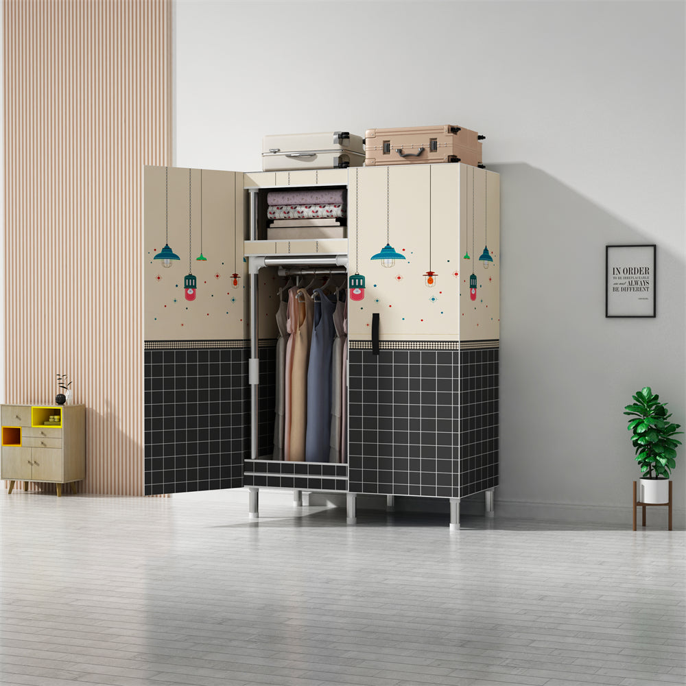 LEEGOHOME Wardrobes Closet Cloth Bedroom Furniture 85/125/166/207x45x170cm 26mm image 1