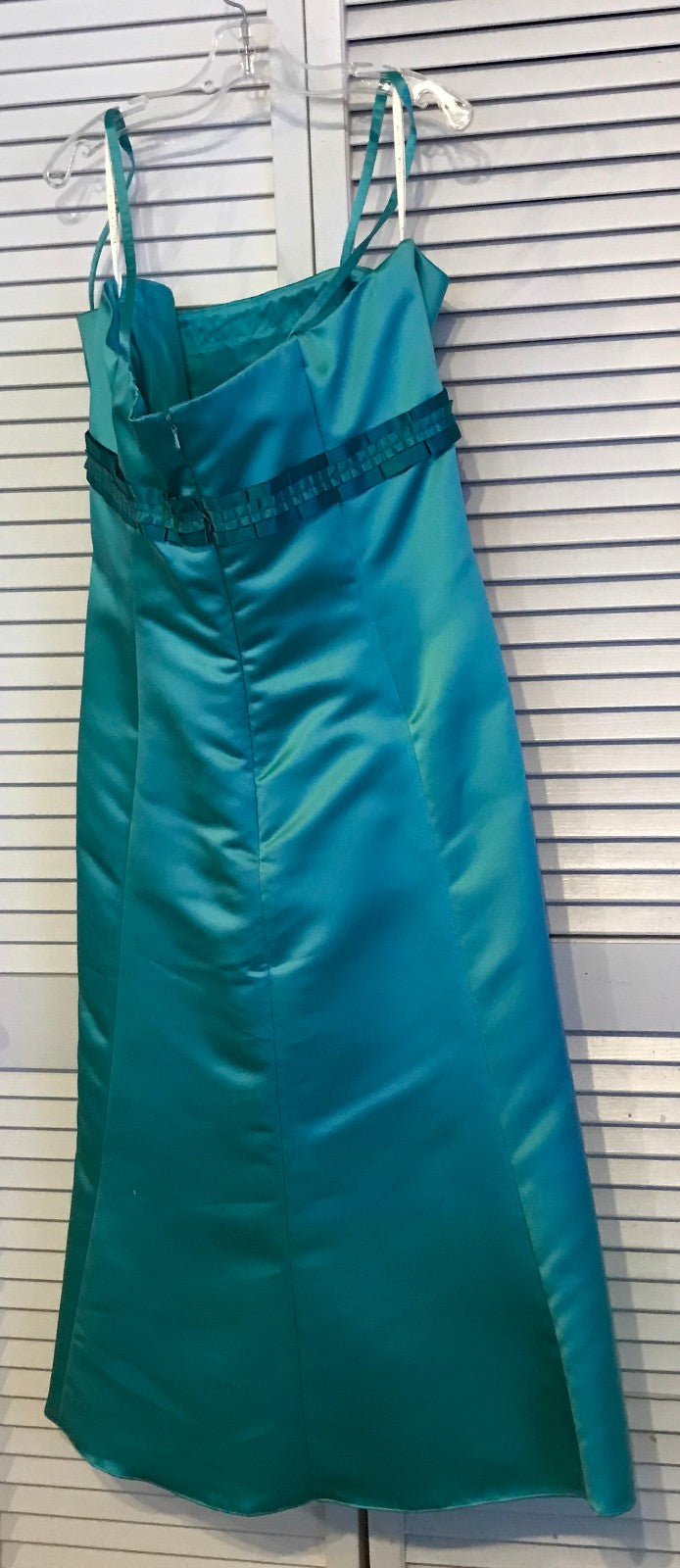 Watters & Watters Women Dress Satin Green Ribbon Bow Size 18 image 1