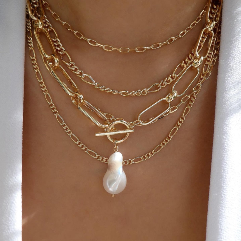 bls-miracle Bohemia Gold Color Multiple Styles Necklace For Women Trendy Multi- image 34