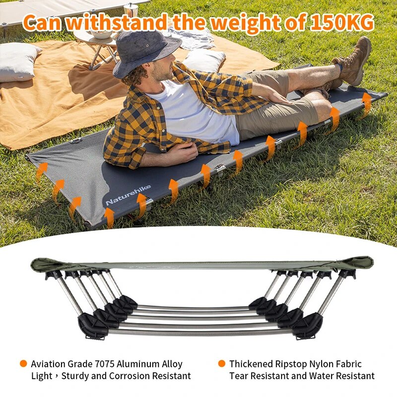 Naturehike Camping Cot Portable Folding Bed Ultralight Camping Bed Tent Bed Out image 8