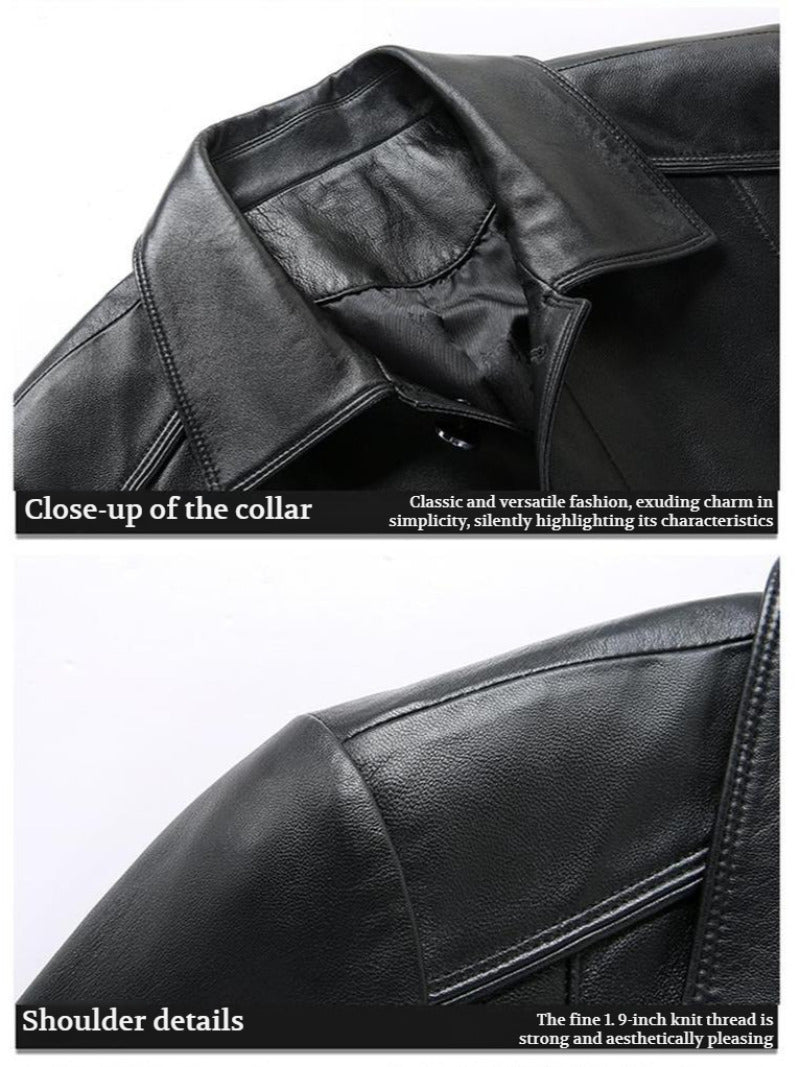Men's Winter Leather Jacket Midlength Winter Warmth Good Warmth Highend Men's P image 3