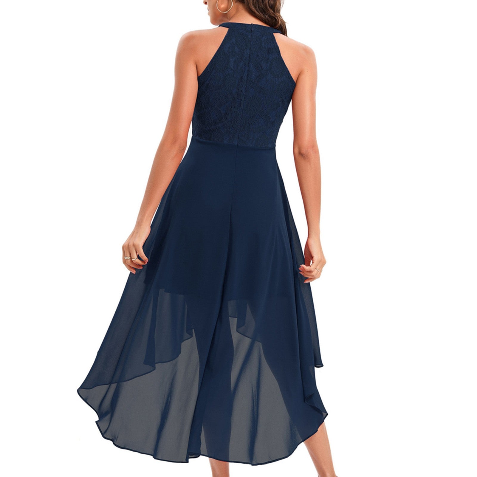 Elegant Lace Chiffon Party A Line Dresses Women Sexy Off Shoulder Irregular For image 9
