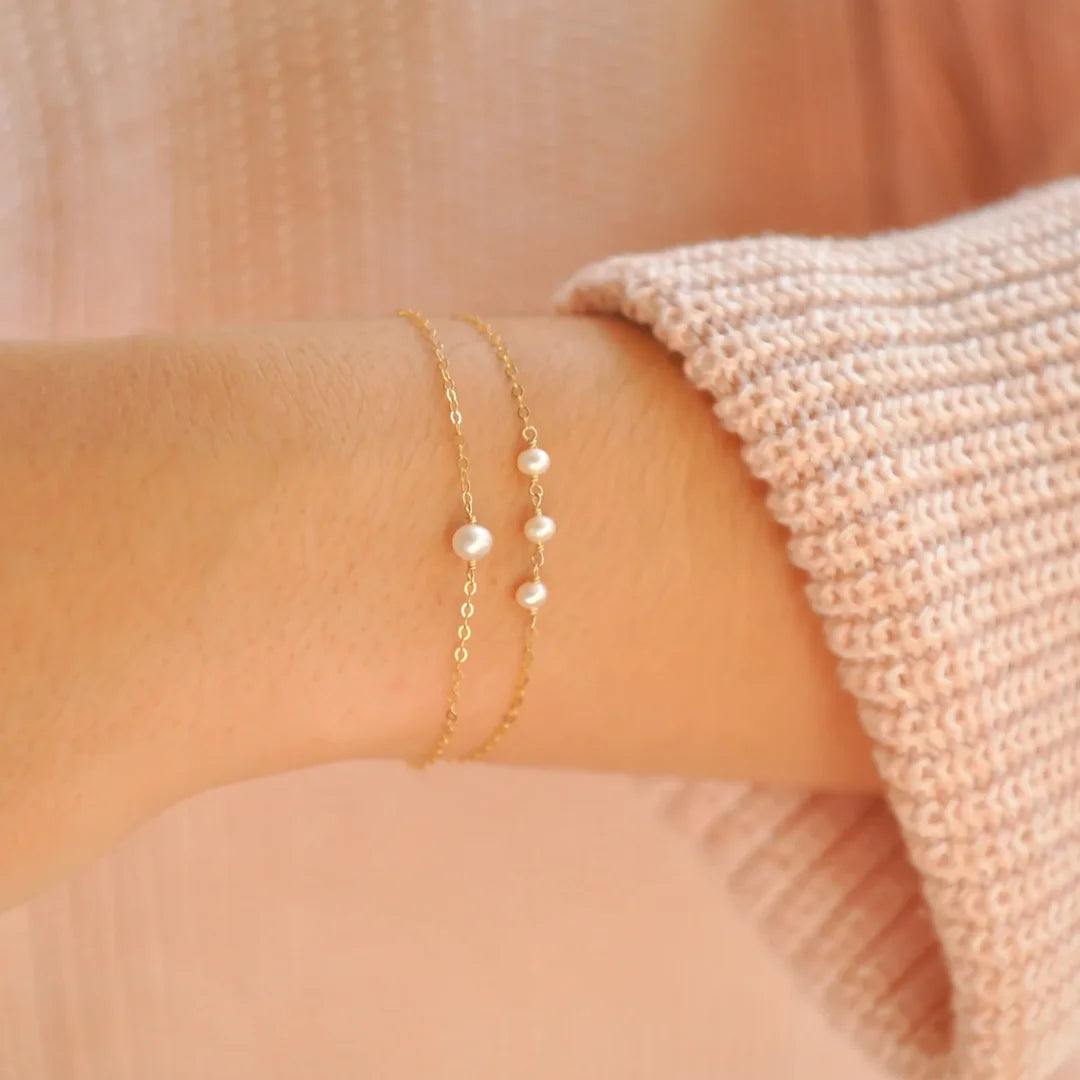 CCGOOD Natural Freshwater Pearl Bracelets Gold Plated 18 K Bracelet for Women M image 7