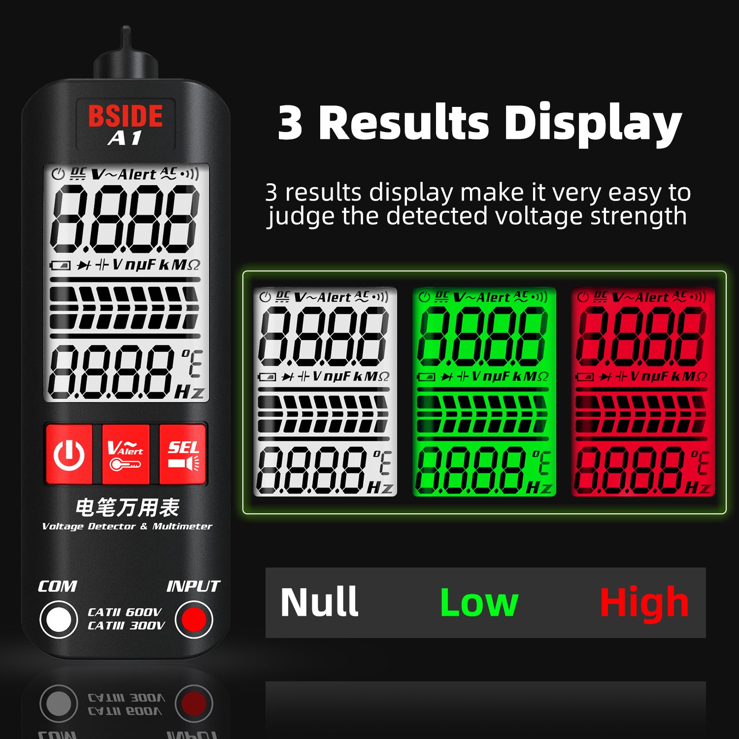 BSIDE Voltage Tester Smart Digital Multimeter Non-Contact Electrician Pen Detec image 3