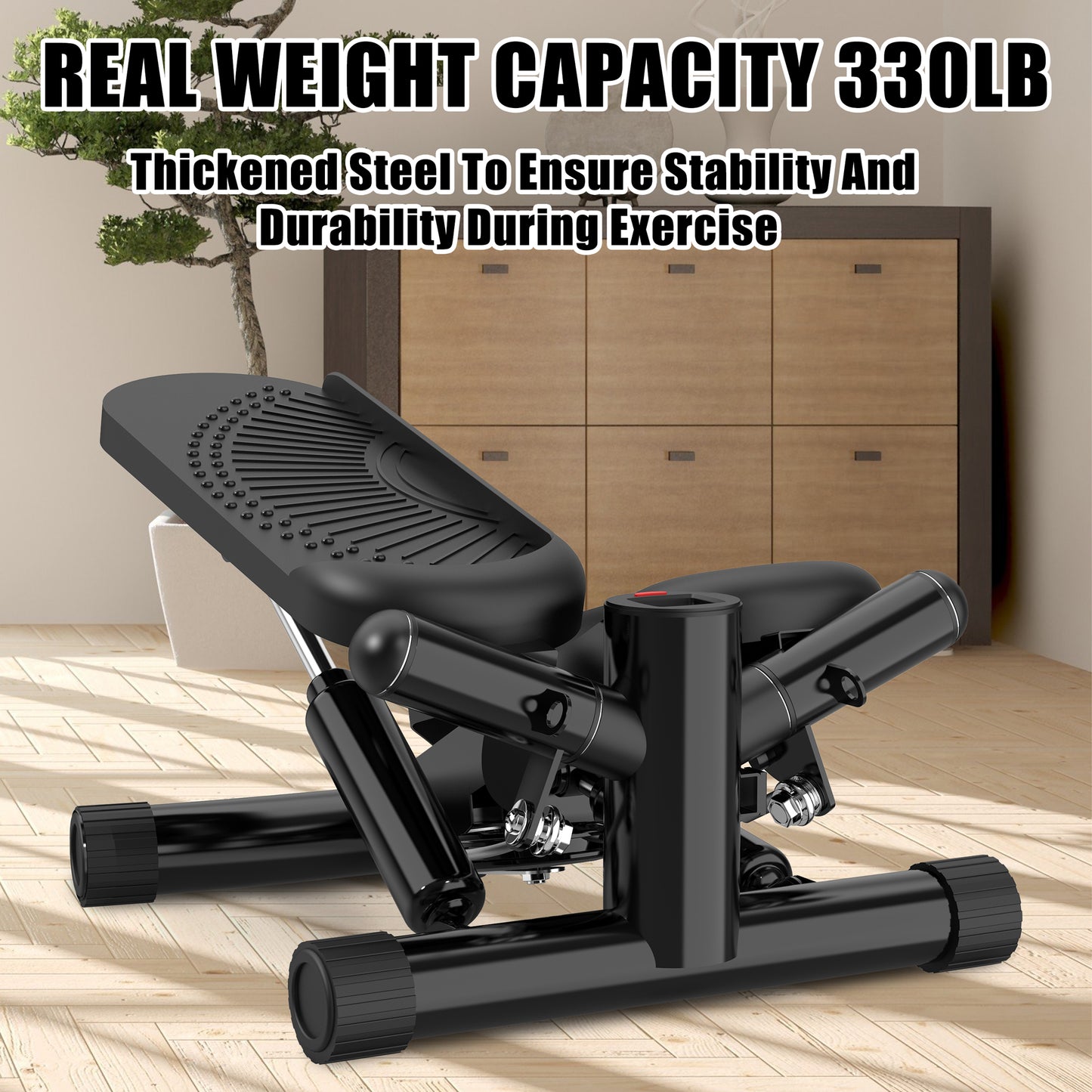 Sports Mini Stepper -330 pound Rotating Stepper with Resistance Band Portable F image 4