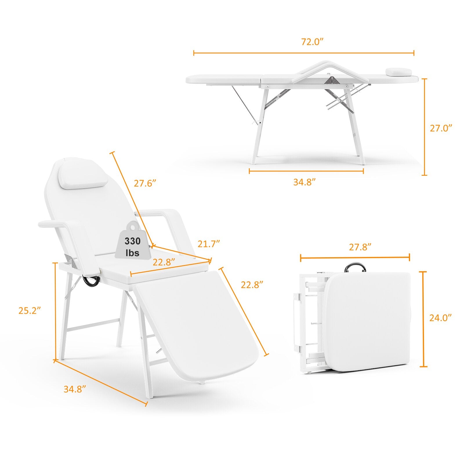 Two Colors Massage Table Beauty Salon SPA Tattoo Bed Facial Chair image 2