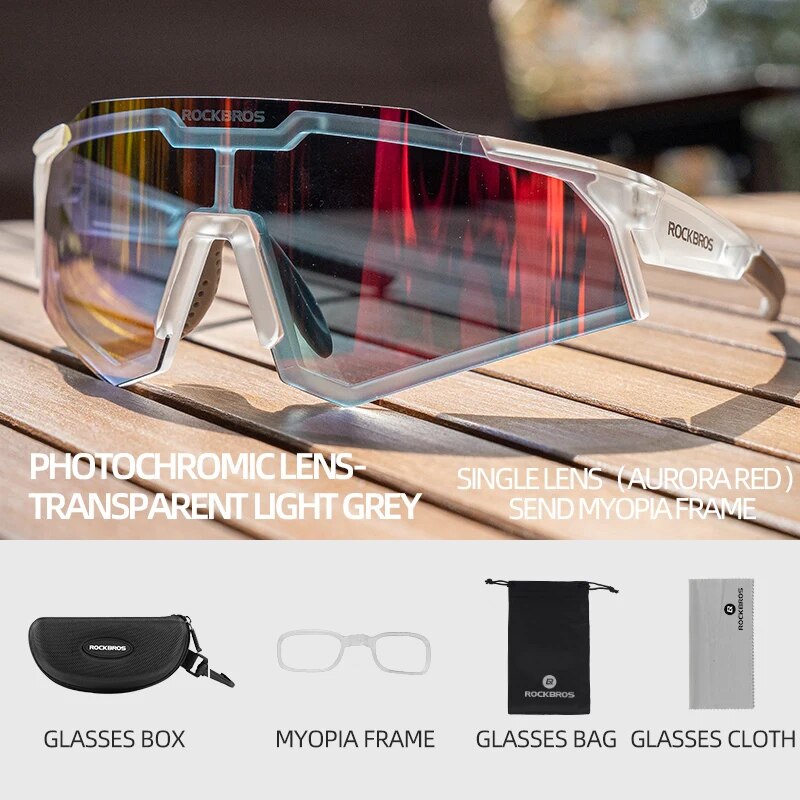 ROCKBROS Polarized Photochromic Bike Glasses Outdoor UV400 Bicycle Eyewear Sung image 0