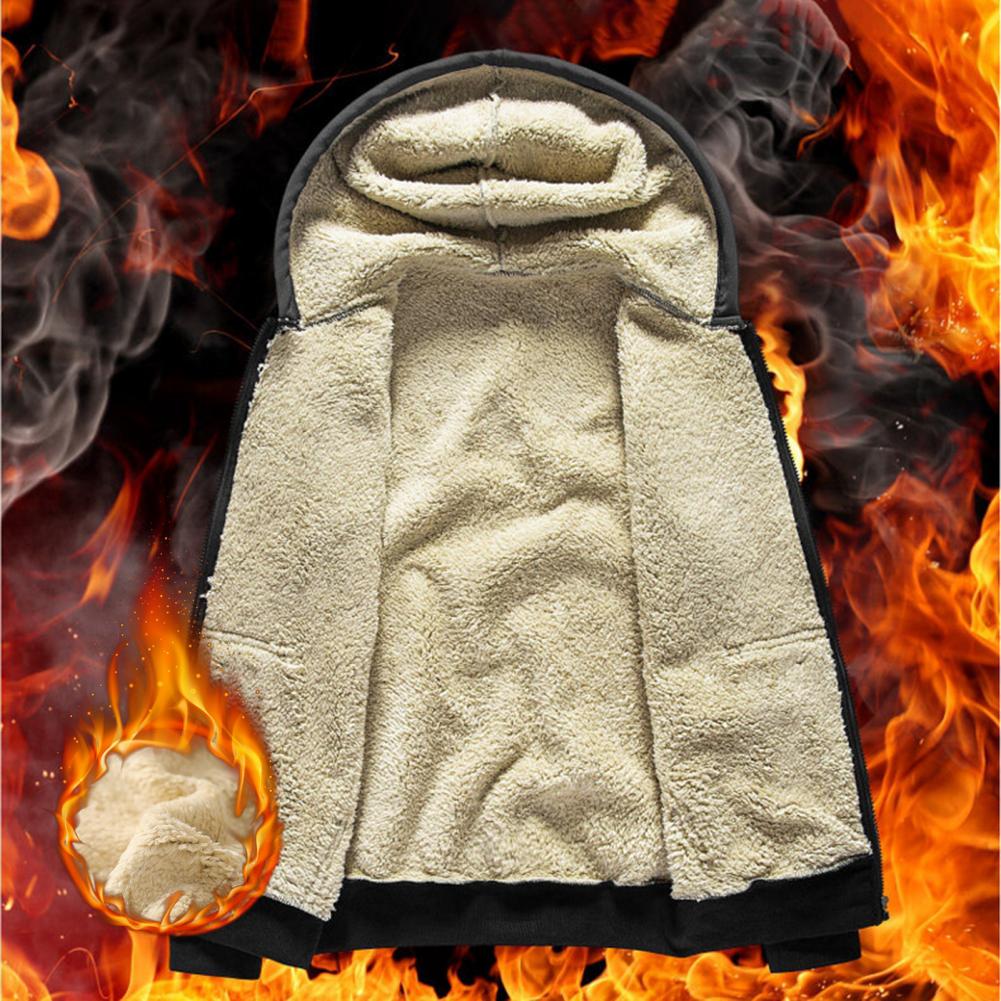 Trendy Sweatshirt Coat Front Pockets Warm Zipper Lamb Wool Jacket  Men and Woma image 5