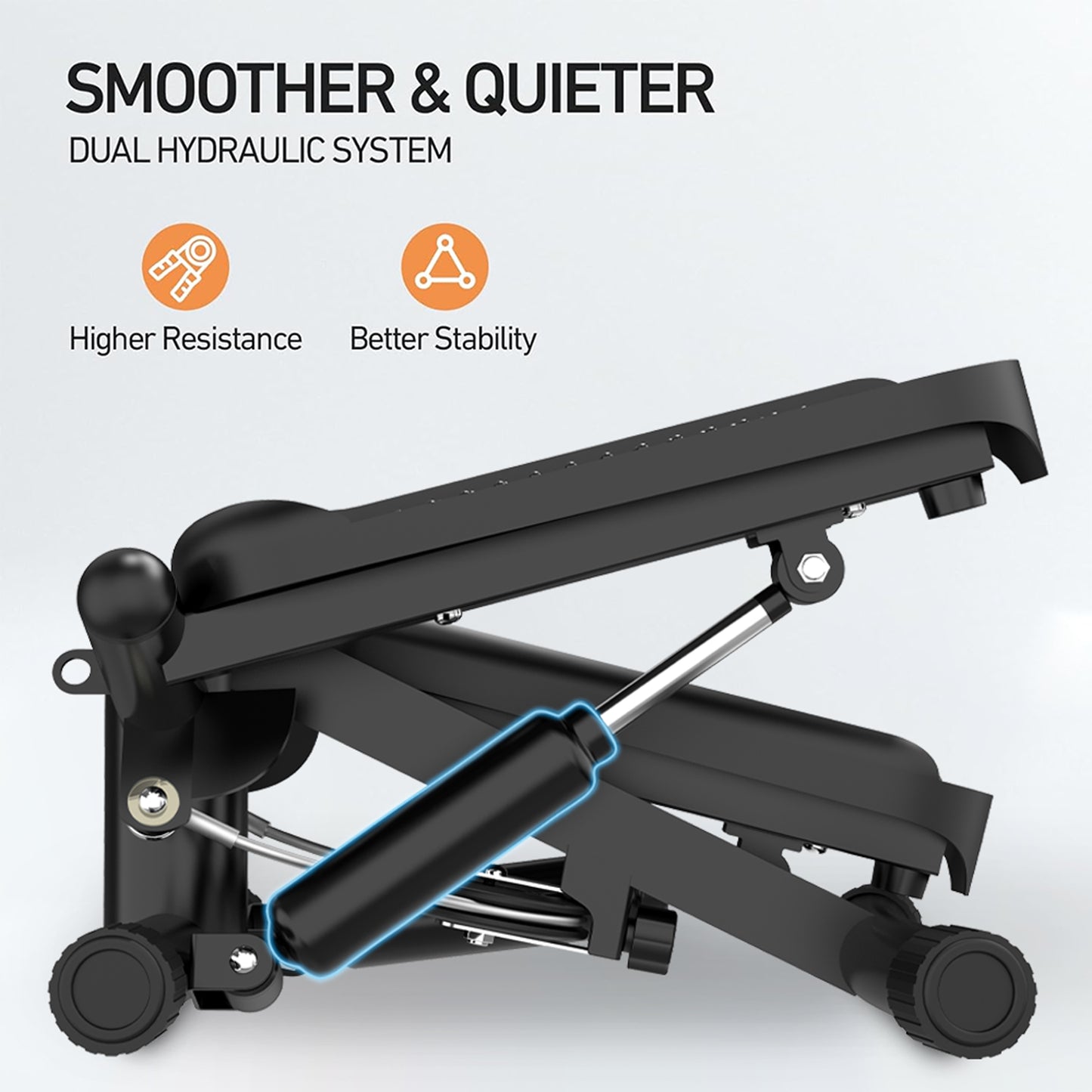 Sports Mini Stepper -330 pound Rotating Stepper with Resistance Band Portable F image 3