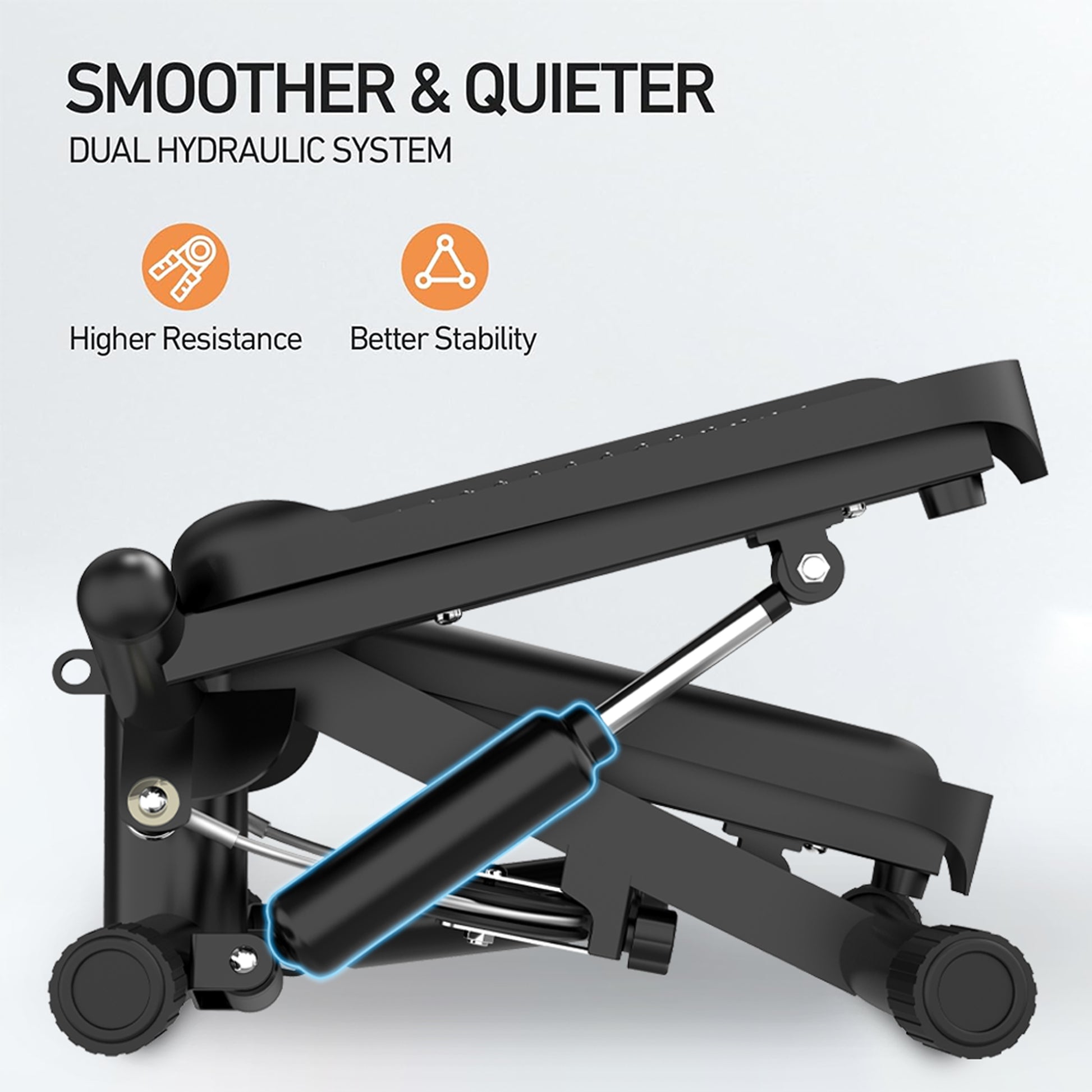 Sports Mini Stepper -330 pound Rotating Stepper with Resistance Band Portable F image 3