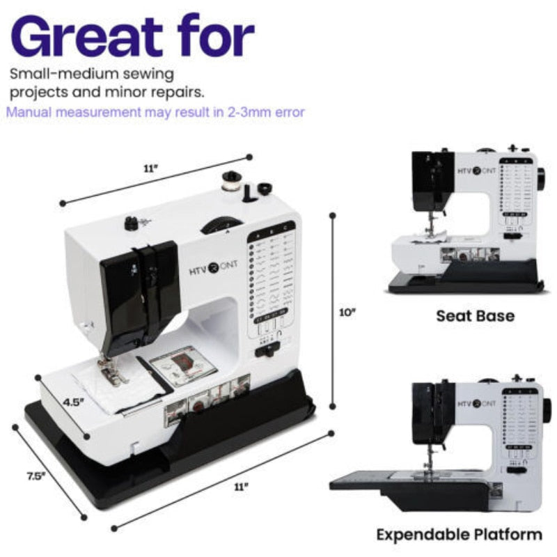 HTVRONT Electric Sewing Machine Portable for Beginners with 38 Stitches Pattern image 8