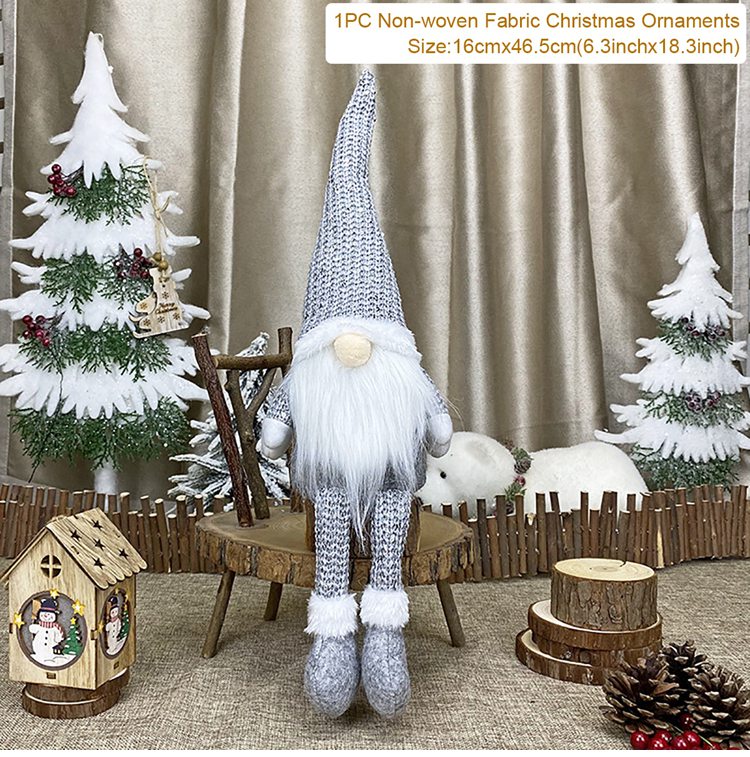 Christmas Dolls Tree Decor New Year Ornament Reindeer Snowman Santa Claus Stand image 8