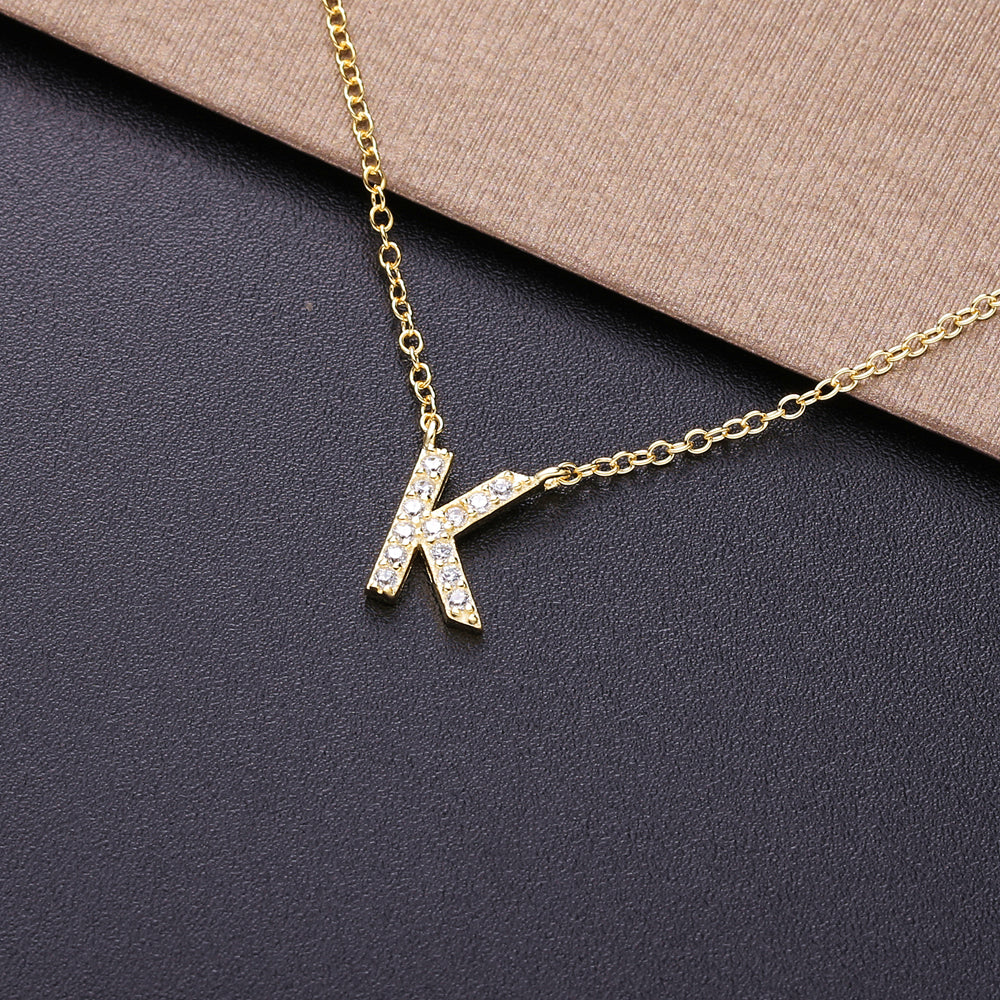 Moonmory 925 Sterling Silver Simple Gold Letter K J S Pendant Necklace For Wome image 8